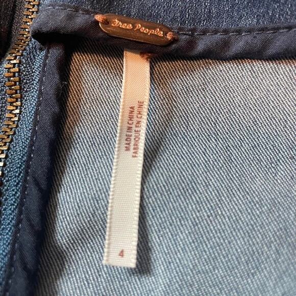 Free People Two-Tone Denim Pencil Skirt – Size 4 - Picture 8 of 8